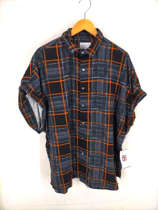 シャリーフ SHAREEF DRAWING CHECK DOLMAN S/S SHIRTS メンズ  1