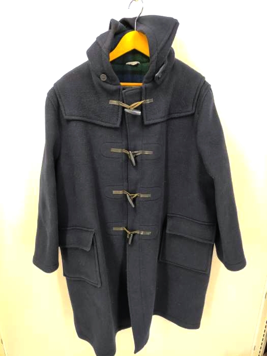 ユーズドフルギ USED古着 {{PLAYBILL}} 80S UK製 裏地ブラックウォッチチェック ロングダッフルコート メンズ JPN：44