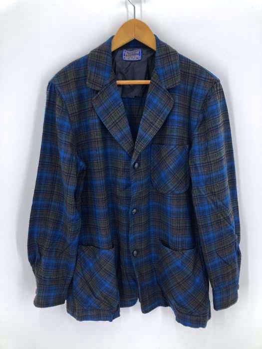 PENDLETON(ペンドルトン) 50s ウール チェック柄 3Bテーラードジャケット くるみボタン メンズ import:M