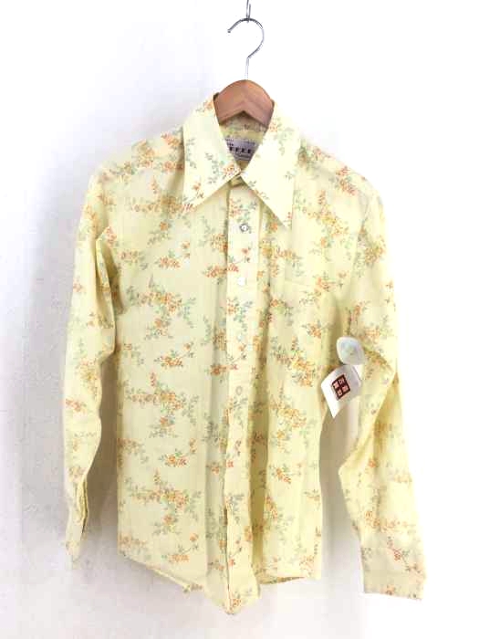 CAMPUS(キャンパス) 70S USA製 花柄ポリコットンシャツ メンズ import：S