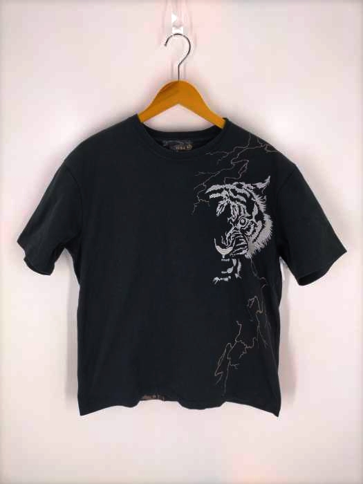 USED古着(ユーズドフルギ) 絡操魂タイガー刺繍半袖Tシャツ メンズ JPN：XL
