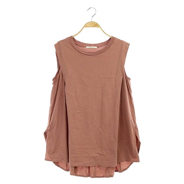 Stola.(ストラ) 21SS バックフレア カットソー チュニック ノースリーブ プルオーバー クルーネック F ダークピンク /AA ■OS レディース F