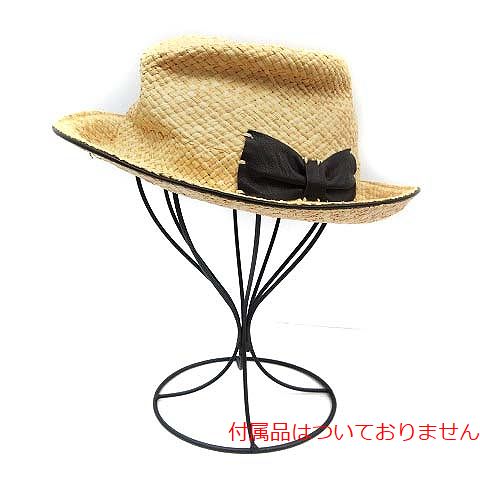JOHN(ジョン) ストローハット 麦わら帽子 帽子 ラフィア リボン ベージュ 茶 ブラウン /MR5 ■GY レディース レディース 表記無
