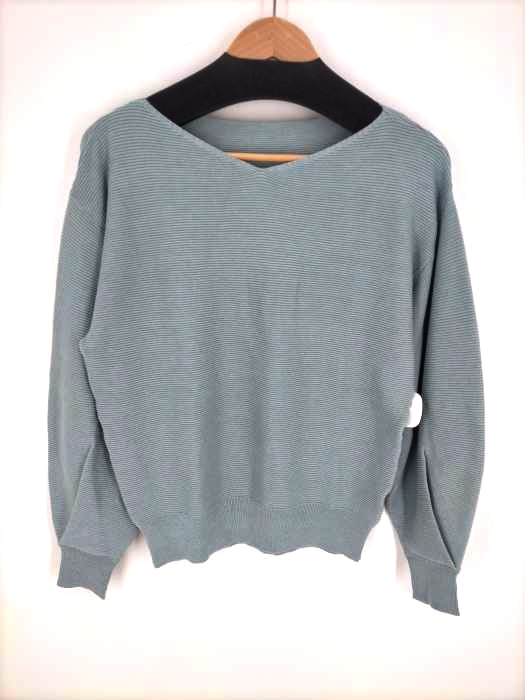 moussy(マウジー) TUCK SLEEVE V NECK KNIT レディース  FREE