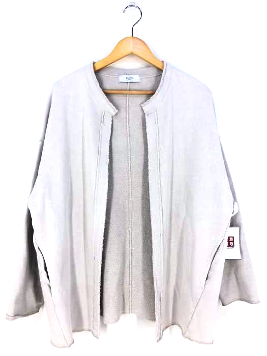 SLOBE IENA 裏毛ノーカラーカーディガングレー