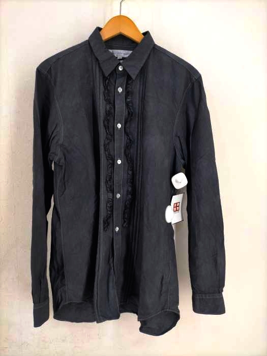 COMME des GARCONS SHIRT(コムデギャルソンシャツ) 00S MADE IN FRANCE 製品染 コットンリップストップ フリルシャツ メンズ JPN：L