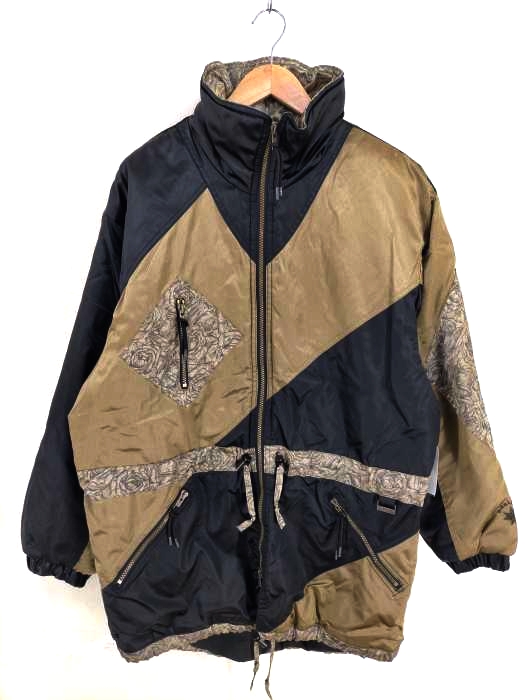 ユーズドフルギ USED古着 EDELWEISS SKIWEAR バラ柄パッチワーク中綿ハーフコート メンズ JPN：M