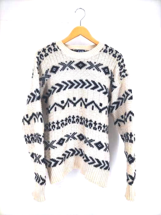 ギャップ Gap 90s OLD 総柄ウールニット メンズ JPN：S