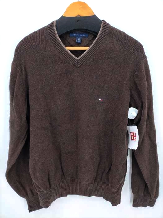 トミーヒルフィガー TOMMY HILFIGER 00s 2007年製 襟レイヤードVネックメランジコットンニット メンズ  L/G