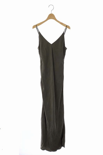USED古着(ユーズドフルギ) オズマ OZMA 20AW Cupra Cami Dress キャミソール ワンピース ロング アパルトモン取り扱い S 緑 カーキ /HK ■OS レディース レディース  S