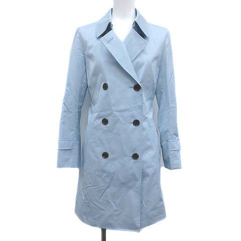 23区(ニジュウサンク) 23区 オンワード樫山 18SS トレンチコート スプリングコート ミドル丈 春アウター 小さいサイズ 34 XS 水色 ライトブルー /YM レディース レディース  34