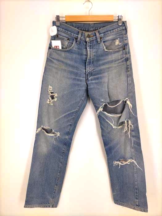 Levis(リーバイス) ジッパーフライ J22刻印 ダメージデニム 隠しリベット 紺カンヌキ BIG E メンズ 表記無