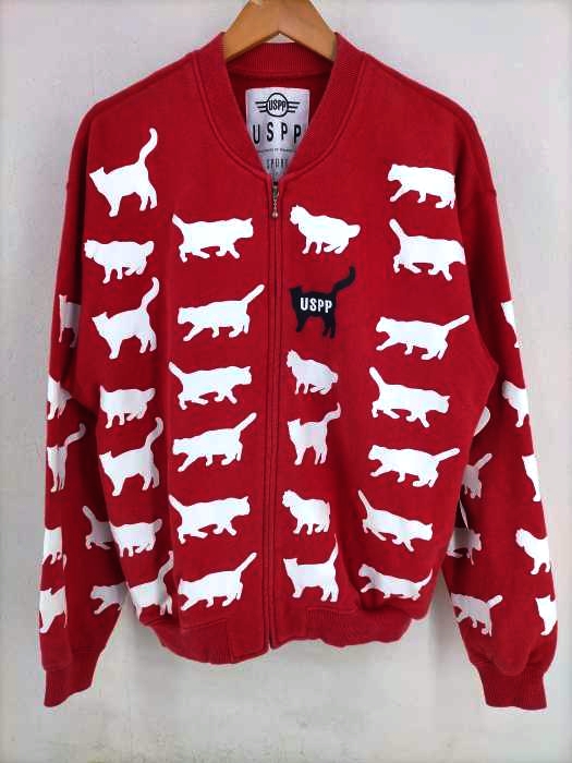 USPP(フルギ) 猫総柄プリントコットンスタジャン レディース JPN：M