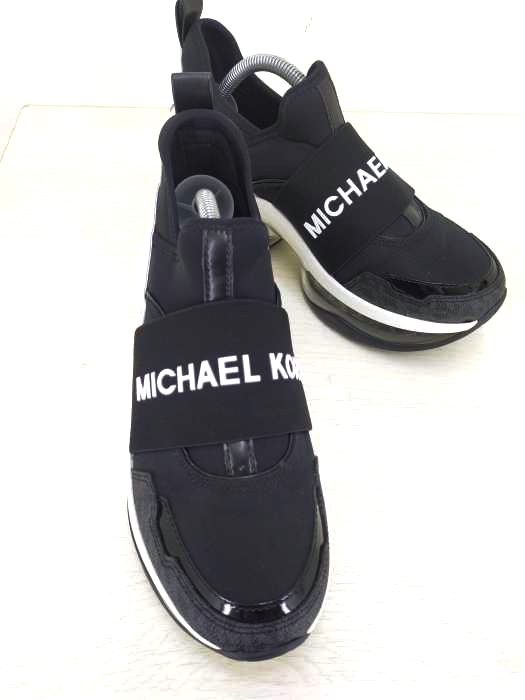 マイケルコース Michael Kors OLYMPIA SLIP ON EXTREME BLACKTYPE1 レディース  7.5M