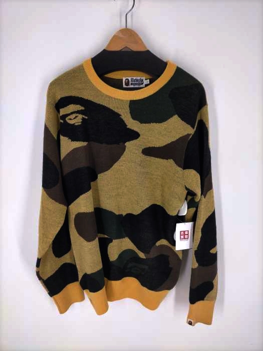 アベイシングエイプ A BATHING APE GIANT 1ST CAMO WIDE FIT KNIT  メンズ JPN：L