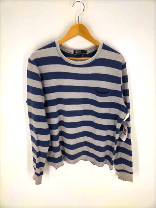 ポロバイラルフローレン Polo by RALPH LAUREN ポケット鹿の子ボーダーロングスリーブTシャツ メンズ JPN：M