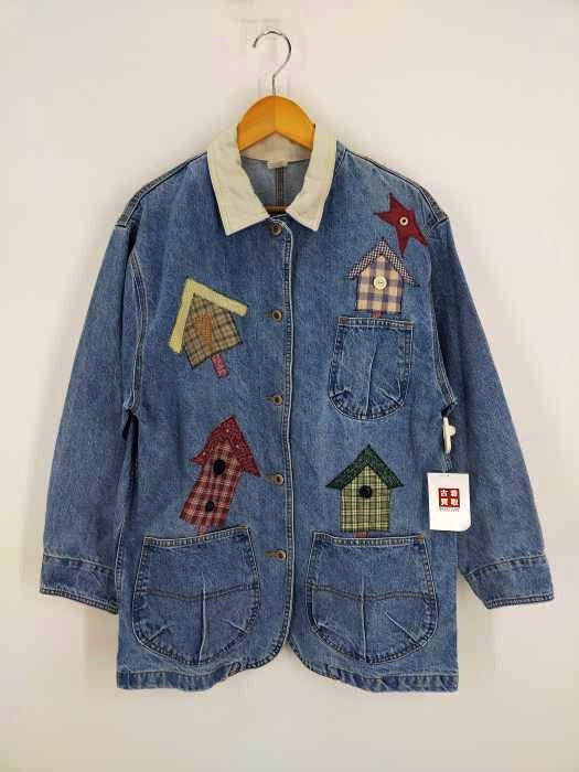 ユーズドフルギ USED古着 Collared Snowman Blue Denim Button Up Jacket ヴィンテージ トリプルステッチ メンズ JPN：M
