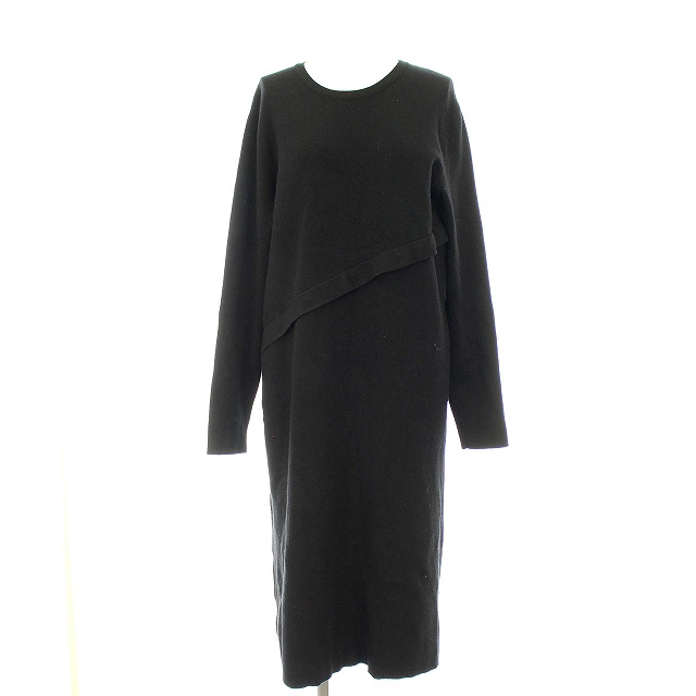 ELENDEEK(エレンディーク) 20AW WAIST PLEATS KT OP ニット ワンピース ロング 長袖 01 S 黒 ブラック /☆G レディース  01/S相当