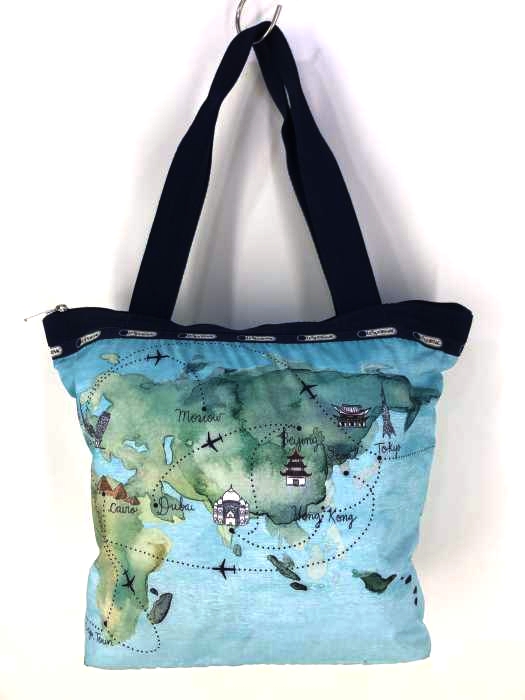 LeSportsac(レスポートサック) イラストトートバッグ 世界地図 レディース 表記無