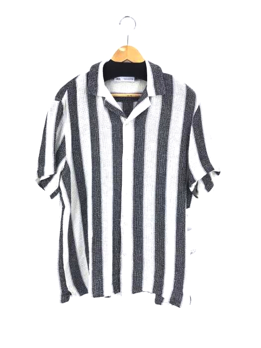 ZARA(ザラ) TEXTURED STRIPED SHIRT メンズ import：L