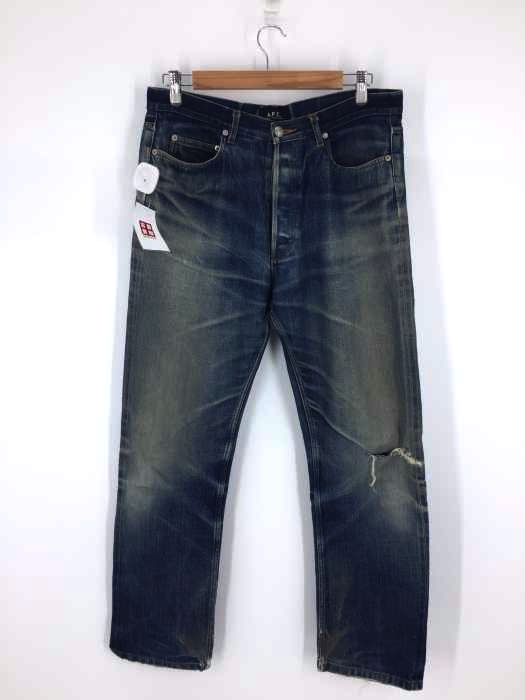 A.P.C.(アーペーセー) ダメージ加工 ワイドデニムパンツ メンズ  35