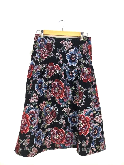 ZARA(ザラ) ジャガードフレアスカート Floral Print Midi Skirt レディース  L