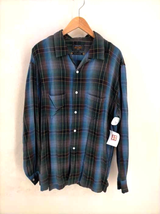 BEAMS＋(ビームスプラス) 19FW オンブレチェック柄 オープンカラーシャツ メンズ JPN：XL