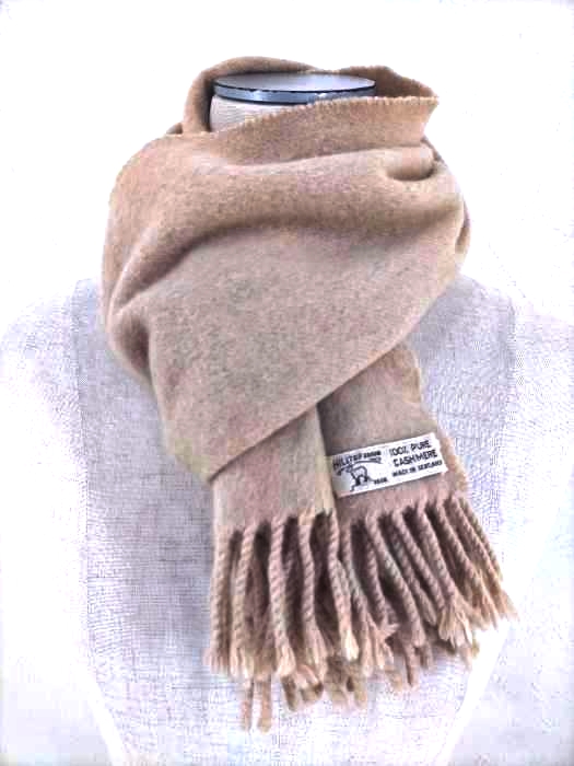 ヒルトップ Hilltop MADE IN SCOTLAND カシミヤ100 フリンジマフラー レディース 表記無
