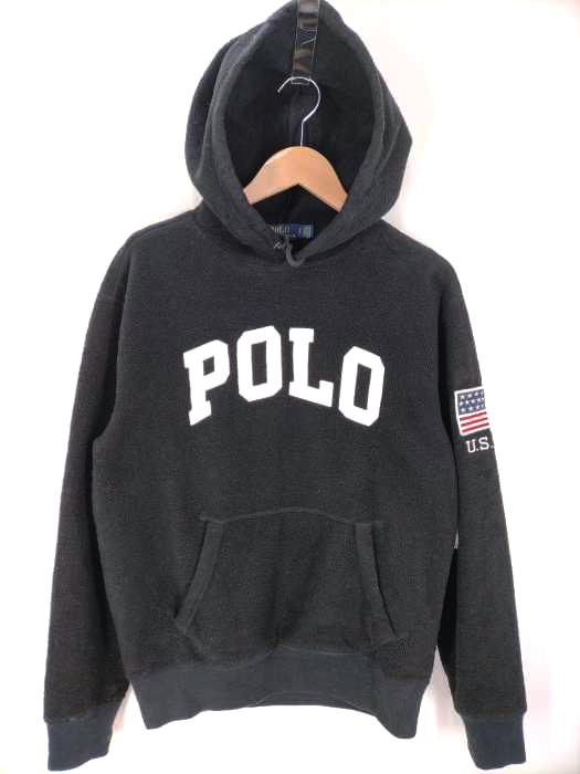 ポロラルフローレン POLO RALPH LAUREN ビックロゴ刺しゅう フリース プルオーバーパーカー メンズ import：S