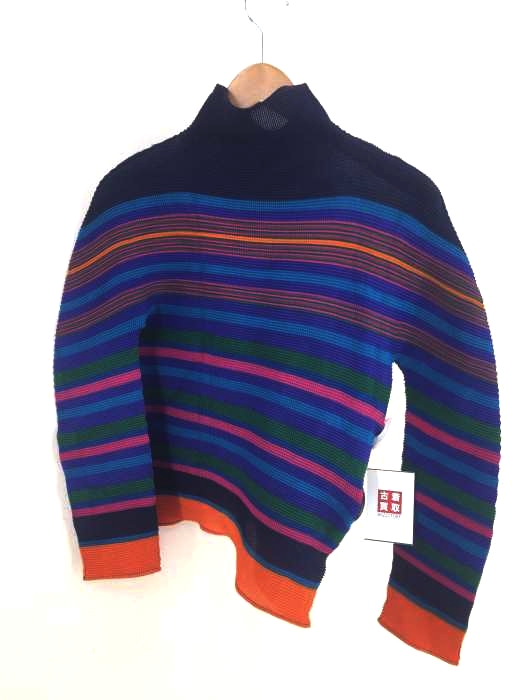 ISSEY MIYAKE me(イッセイミヤケミー) 17AW マルチボーダー ハイネックカットソー レディース 表記無