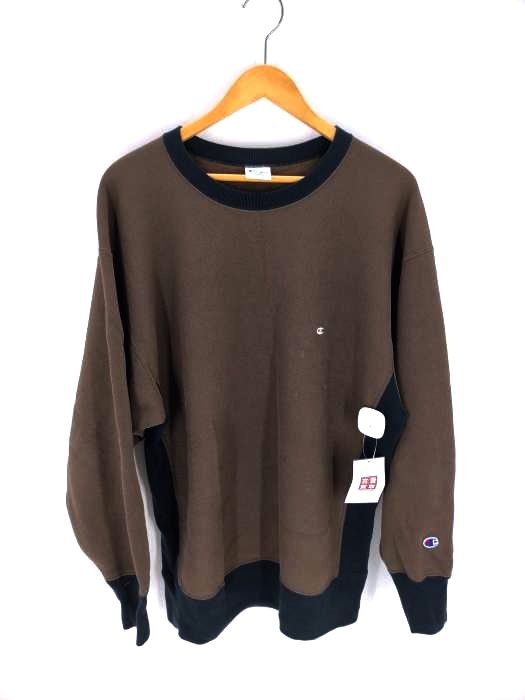 Champion(チャンピオン) 別注 青単タグ復刻 REVERSE WEAVE チビ目刺繍 バイカラークルーネックスウェット メンズ JPN：XL