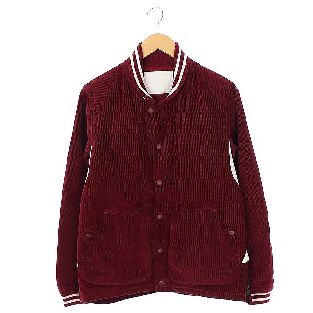 WHITE MOUNTAINEERING(ホワイトマウンテニアリング) コーデュロイリブブルゾン ジャンパー アウター ミドル丈 ロゴボタン 0 赤 白 レッド ホワイト WM1273 /CM ■OS メンズ  0（日本サイズXS相当）
