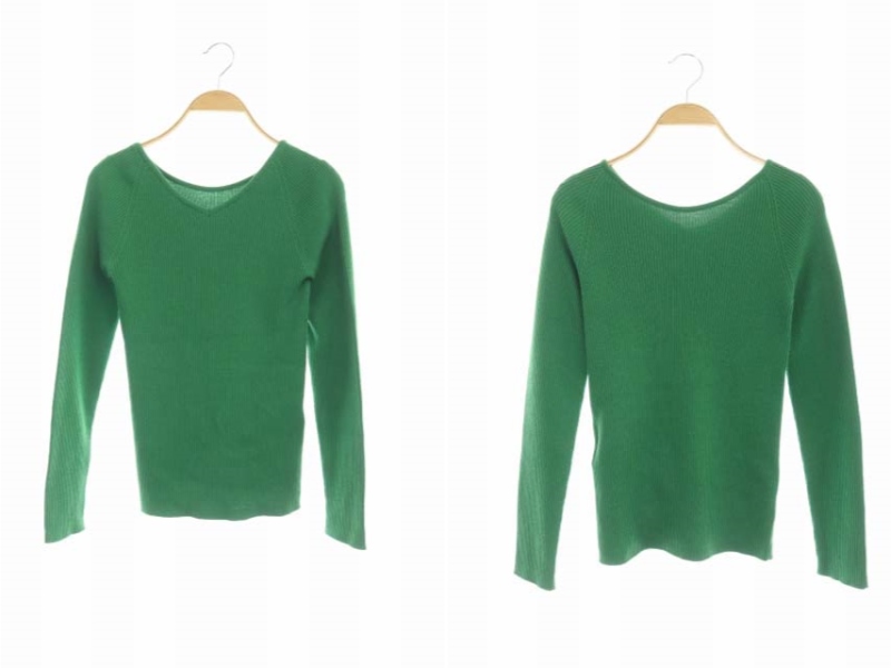 allureville(アルアバイル) 21AW ニット カットソー プルオーバー 長袖 2WAY 2 緑 グリーン /DF レディース  2（日本サイズM相当）