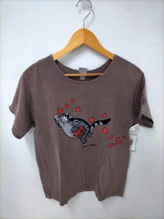 CRAZY SHIRTS(クレイジーシャツ) 90S 後染め ネコプリントTシャツ メンズ import：M