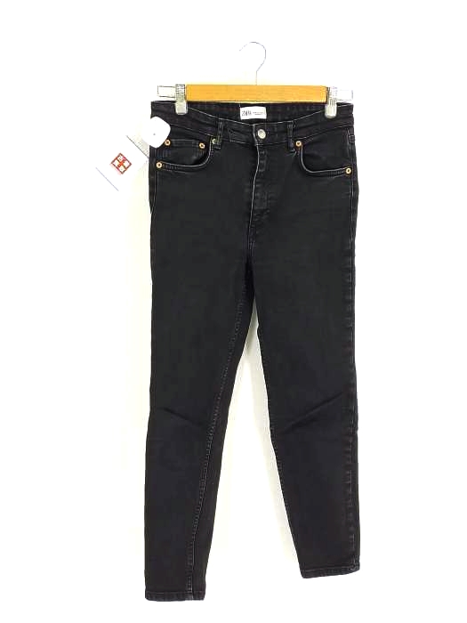 ZARA(ザラ) スリムフィットブラックデニムパンツ レディース EUR：38