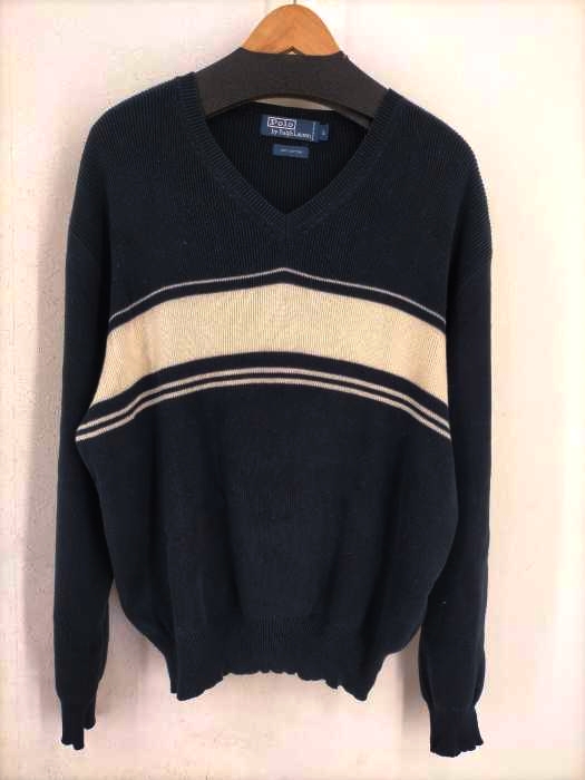 Polo by RALPH LAUREN(ポロバイラルフローレン) 香港製 コットンVネックリブニット メンズ JPN：L