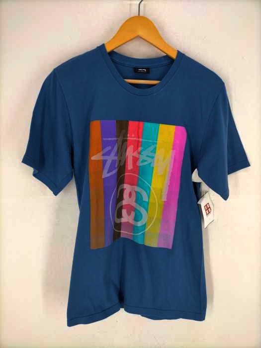 Stussy(ステューシー) カラーバーロゴプリントクルーネックTシャツ メンズ JPN：S
