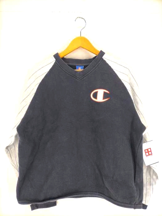 チャンピオン Champion 袖ストライプ切替バックロゴスウェット メンズ JPN：M