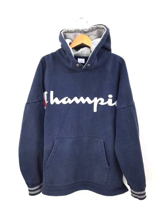 Champion(チャンピオン) AUTHENTIC リブライン ロゴプリント プルオーバーパーカー メンズ トップス パーカー