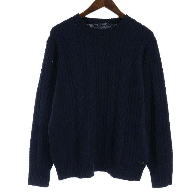 BURBERRY LONDON(バーバリーロンドン) バーバリー ロンドン BURBERRY LONDON ニット セーター ウール ケーブル編み 長袖 M 紺 ネイビー /YI11 ●D メンズ メンズ  M