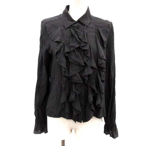 HYSTERICＳ(ヒステリックス) 20SS フリルブラウス シャツ 長袖 レギュラーカラー F 黒 ブラック /PJ レディース  F