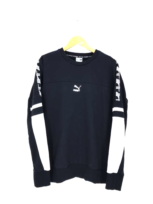 PUMA(プーマ) ロゴプリント リブライン切替 クルーネック スウェット メンズ JPN：L