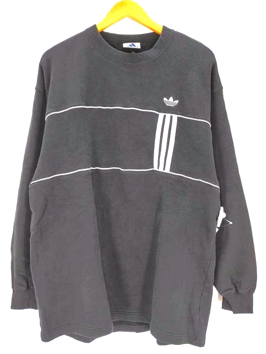 アディダス adidas 90S デサント製 パフォーマンスロゴタグ クルーネックスウェット メンズ import：L