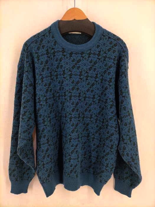 ユーズドフルギ USED古着 crude heart 90S 総柄ニット メンズ JPN：L