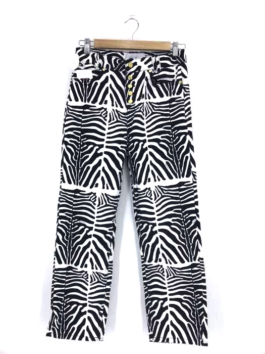 House of Sunny(ハウスオブサニー) WAVE CUT ZEBRA PRINT DENIM 総柄 ボタンフライデニムパンツ レディース EUR：36