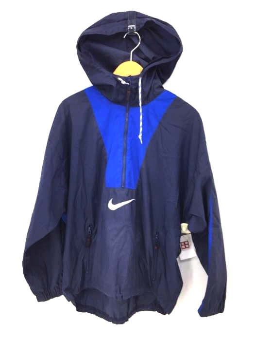 ナイキ NIKE 90S 銀タグ スウォッシュ刺繍 ナイロンジャケット メンズ import：M