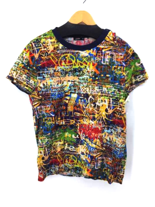 USED古着(ユーズドフルギ) JUNIOR GAULTIER ショルダースナップ総柄Tシャツ メンズ 16A