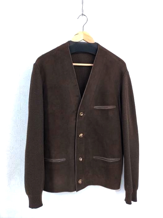 USED古着(ユーズドフルギ) JACOBSONS 70S レザー切替カーディガン メンズ 表記無