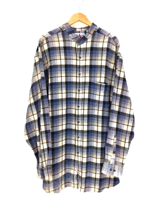 ユーズドフルギ USED古着 GRADE A JEANS MADE IN INDIA パイル地バンドカラーシャツ メンズ  XL