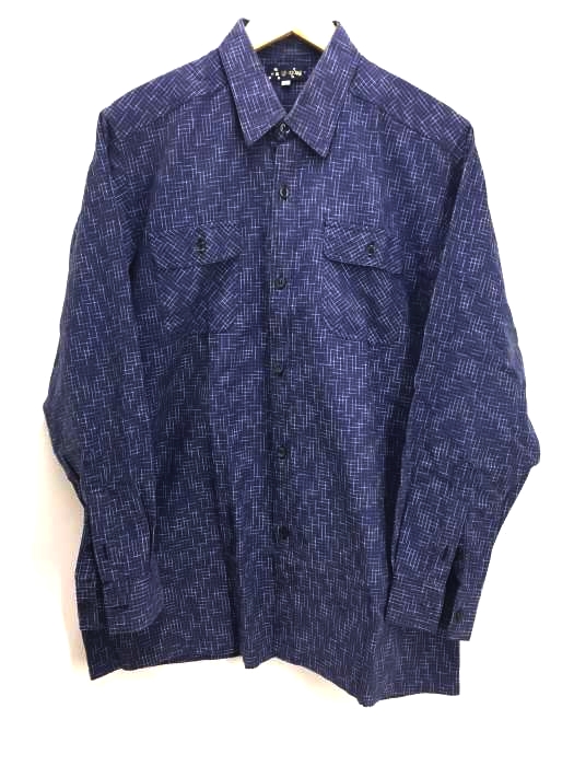 USED古着(ユーズドフルギ) 民芸絣の城 格子シャツ メンズ JPN:L